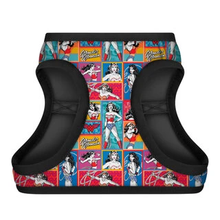 М'яка шлея для собак WAUDOG Clothes з QR паспортом, малюнок "Чудо-жінка комікс", S1, В 40-45 см, С 29-31 см