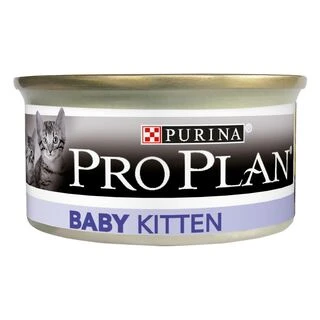 Упаковка вологого корму для кошенят Purina Pro Plan Baby Kitten від 1 до 12 місяців Мус з куркою 85 г х 24 шт.