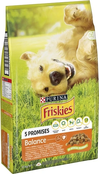 Сухий повнораціонний корм для дорослих собак Purina Friskies з куркою та овочами 10 кг