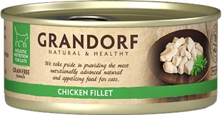 Упаковка вологого корму для котів Grandorf Куряча грудинка 6 шт по 70 г