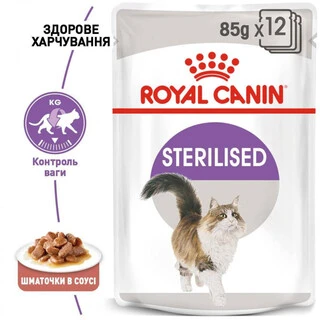 ПАК.Royal Canin Sterilised Консервування Корм Для Стерилізованих Котів 12шт по 85г