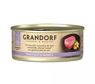 Влажный корм для кошек Grandorf TUNA FILLET &amp;amp; MUSSELS филе тунца с мидиями, 70 г