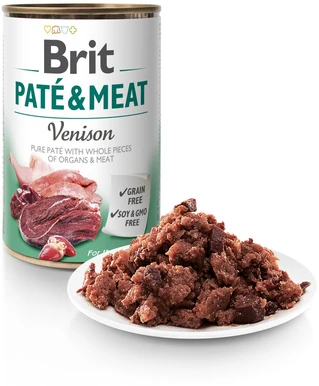 ПАК. Влажный корм для собак Brit Pat&eacute; &amp;amp; Meat с олениной и курицей, 6 шт по 400 г