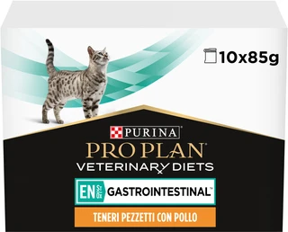 Упаковка влажного корма для котов и котят Purina Pro Plan Veterinary Diets EN при болезнях желудочно-кишечного тракта 10 x 85 г