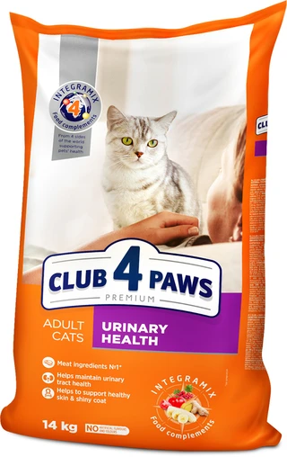 Сухий корм для дорослих котів Club 4 Paws (Клуб 4 Лапи) Преміум. Підтримка здоров'я сечовивідної системи 14 кг