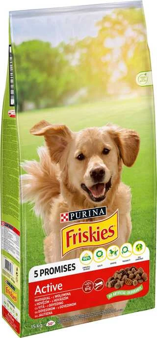 Сухой корм для взрослых собак с повышенной активностью Purina Friskies Active с говядиной 15 кг