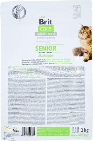 Сухий корм для літніх котів з надмірною вагою Brit Care Cat GF Senior Weight Control з куркою 2 кг