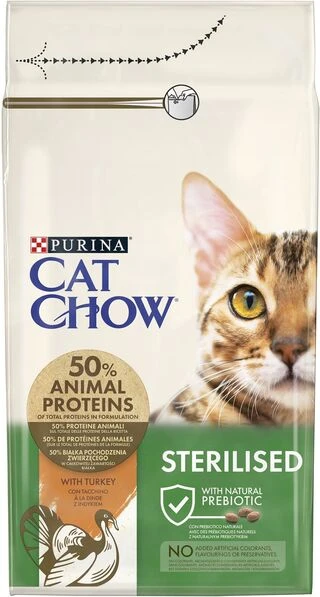 Сухий корм для дорослих стерилізованих котів Purina Cat Chow Sterilised з індичкою 1.5 кг