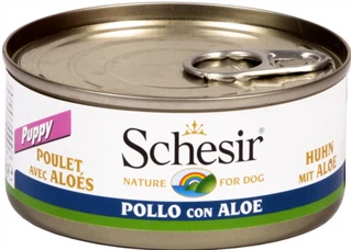 ПАК. Влажный корм Schesir Chicken Aloe Puppy курица с алоэ 10шт по  150 г
