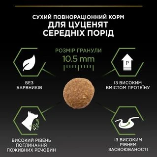 Сухой корм Purina Pro Plan Puppy Medium Healthy Start с курицей для щенков средних пород 3 кг