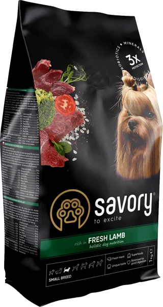 Сухий корм для собак малих порід Savory зі свіжим м'ясом ягняти 1 кг