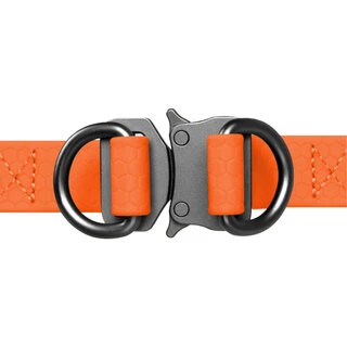 Поводок для собак водостійкий WAUDOG Waterproof з QR-паспортом, металевий фастекс, Ш 20 мм, Дл 50-80 см, оранжевий