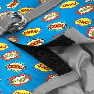 М'яка шлея для собак WAUDOG Clothes з QR паспортом, малюнок "ВАУ", XS2, В 28-31 см, С 20-22 см