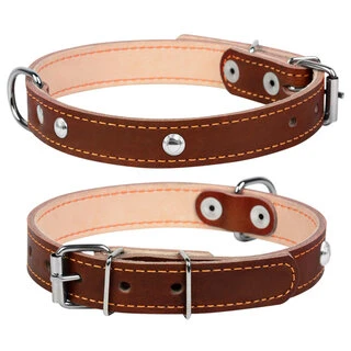 Ошейник &quot;CoLLaR&quot; двойной с украшениями (ширина 14мм, длина 27-35см), коричневый