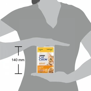 Упаковка вологого корму для дорослих котів Purina Cat Chow Adult з куркою та цукіні 85 г x 26 шт