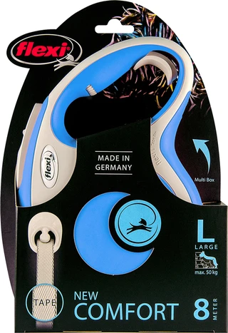Поводок-рулетка Flexi New Comfort L лента 8 м Синий
