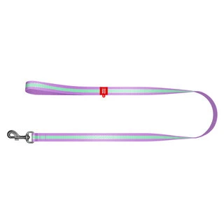 Поводок для собак нейлоновый WAUDOG Nylon, светящийся/светоотражающий, Ш 25 мм, Дл 122 см, фиолетовый