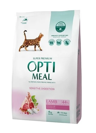 Сухой корм Optimeal для взрослых кошек со вкусом ягненка 4 кг