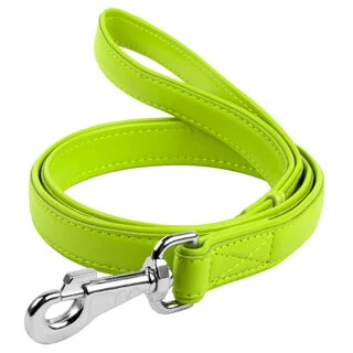 Повідець для собак шкіряний WAUDOG Glamour, Ш 25 мм, Дл 122 см, салатовий