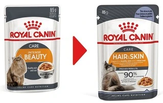 ПАК. Вологий корм для дорослих котів Royal Canin HAIR&amp;amp;SKIN IN JELLY (Желе) підтримка здоров'я шкіри та шерсті 12шт по 85 г