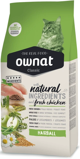 Сухий корм для кішок для виведення шерсті Ownat Classic Hairball (Cat) 1,5 кг