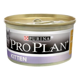 Упаковка влажного корма для котят Purina Pro Plan Kitten до 12 месяцев паштет с курицей 24 шт. х 85 г