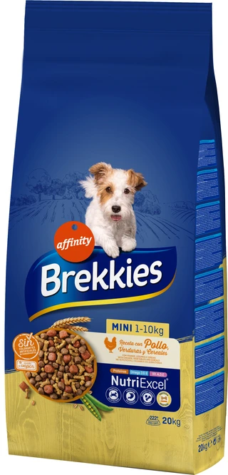 Сухой корм для взрослых собак маленьких пород Brekkies Dog Mini с курицей 20 кг