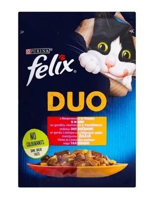 ПАК Вологий корм для кішок Felix Fantastic з яловичиною та птицею 26 шт по 85г