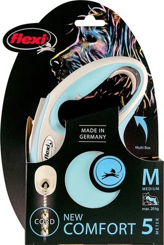 Поводок-рулетка Flexi New Comfort М трос 5 м Блакитний