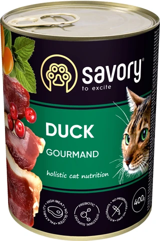 Влажный корм Savory для котов с уткой 400 г
