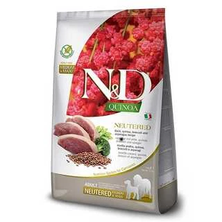 Фармина сухой корм для собак N&amp;amp;D QUINOA DUCK, BROCCOLI &amp;amp; ASPARAGUS NEUTERED для собак средних и больших пород, утка 2,5 кг