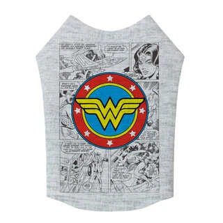 Майка для собак WAUDOG Clothes, рисунок "Чудо-женщина комикс", XS30, B 40-46 см, С 23-28 см