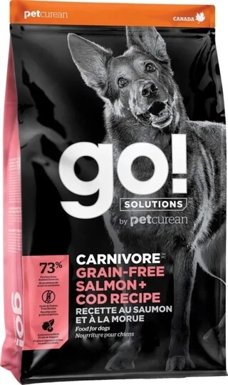 Корм для собак GO! Carnivore Grain Free Salmon + Cod Dog Formula - Гоу! Сухой корм для собак с лососем и треской 10 кг