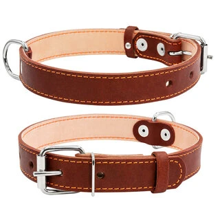Ошейник &quot;CoLLaR&quot; двойной (ширина 25мм, длина 38-50см), коричневый