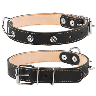 Ошейник &quot;CoLLaR&quot; двойной с шипами (ширина 25мм, длина 38-50см), черный