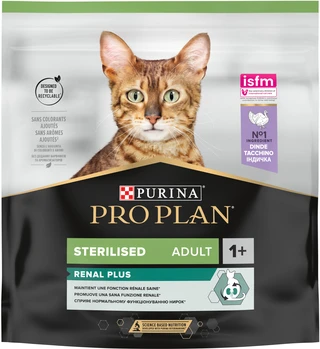 Сухий корм PRO PLAN Sterilised Adult 1+ Renal Plus для дорослих котів після стерилізації, з індичкою 400 г