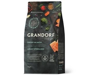 Сухой корм для стерилизованных кошек Grandorf FRESH SALMON &amp;amp; SWEET POTATO ADULT CAT STERILISED лосось с бататом, 2 кг