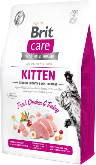 Сухой корм для котят Brit Care Cat GF Kitten Growth &amp;amp; Developmen с курицей и индейкой 2 кг