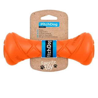Ігровий гантель для апортировки PitchDog, довжина 19 см, діаметр 7 см, оранжевий