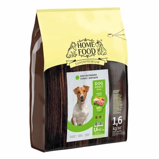 Повнораціонний сухий корм для дорослих собак і юніорів дрібних порід Home Food індичка ягня з рисом 1.6 кг