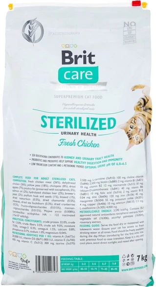Сухий корм для стерилізованих котів Brit Care Cat GF Sterilized Urinary Health з куркою 7 кг (8595602540723)