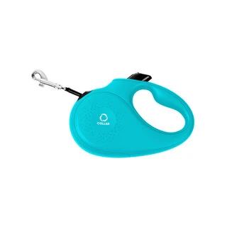Поводок-рулетка CoLLaR для собак, размер M, 25 кг, 5 м, лента, голубой