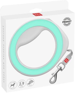 Поводок-рулетка для собак Collar WAUDOG R-leash, кругла, XS-M, до 40 кг, 2,9 м, світловідбиваюча стрічка, зелена