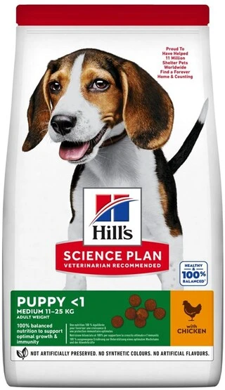 Сухий корм для цуценят середніх порід Hill’s Science Plan Puppy Medium Breed з куркою 14 кг