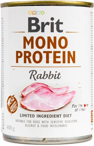 ПАК. Консервований монопротеїновий корм для собак Brit Mono Protein з кроликом, 6 шт по 400 г