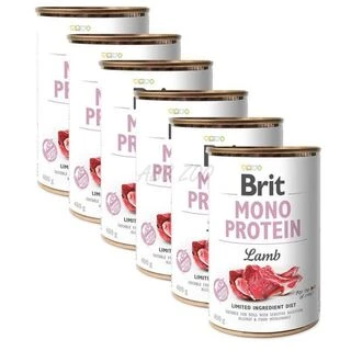 ПАК. Консервований беззерновий монопротеїновий корм для собак Brit Mono Protein з ягням, 6 шт по 400 г